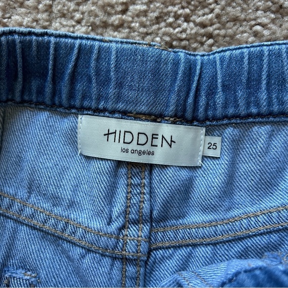 Hidden Nori High-Rise Extra Wide Leg Drawstring Blue Denim Jeans NWT Size 25 - Picture 5 of 11